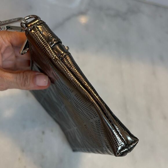 Michael Kors Bag Purse Handbag Metallic Embossed Logo Mini Bag Pocketbook - Picture 8 of 15